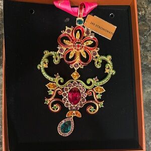 New, in box! Tags still attached. Jay Strongwater Jewel-Toned Floral Ornament